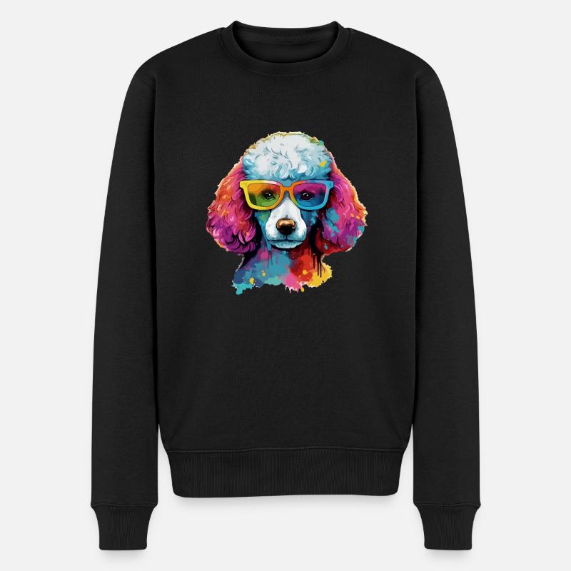 Lulu der Pudel - Männer Premium Bio Pullover - Schwarz