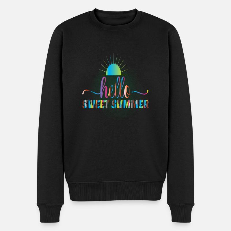 Hello Sweet Summer - Männer Premium Bio Pullover - Schwarz
