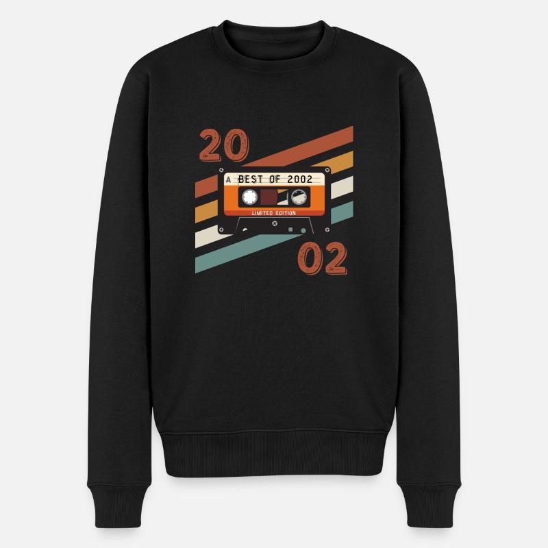 Retro-Jahrgang 2002 Jubiläum - Männer Premium Bio Pullover - Schwarz