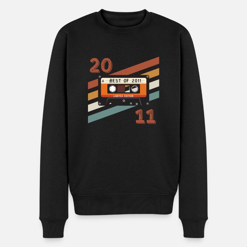 Retro-Jahrgang 2011 Jubiläum - Männer Premium Bio Pullover - Schwarz