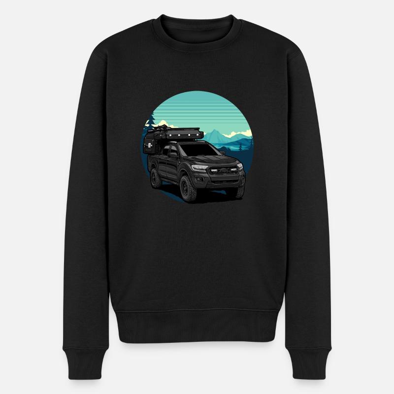 Pickup // Wohnkabine // Outdoor - Männer Premium Bio Pullover - Schwarz