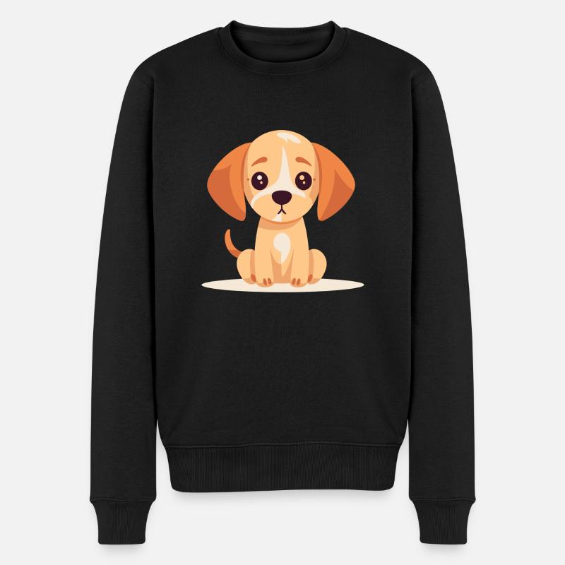 Hund - Männer Premium Bio Pullover - Schwarz