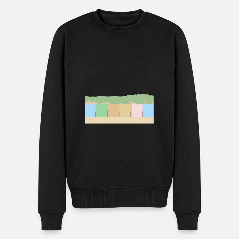 Strandhäuser mit Dünen - Männer Premium Bio Pullover - Schwarz