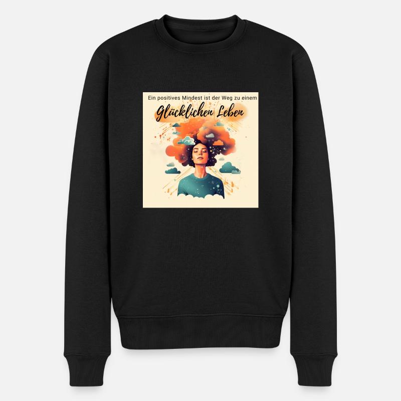 Positives Mindset - Männer Premium Bio Pullover - Schwarz