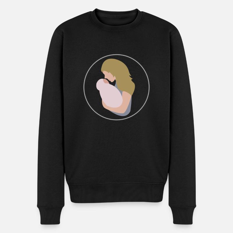 Mama und Kind - Männer Premium Bio Pullover - Schwarz