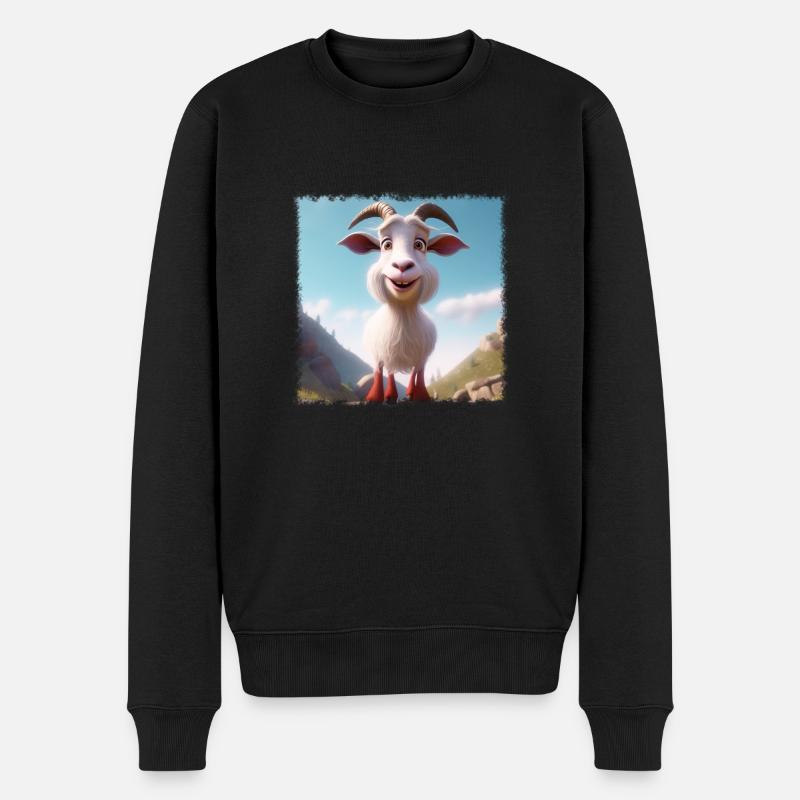 Chèvre heureuse - Pull Premium bio Homme - noir