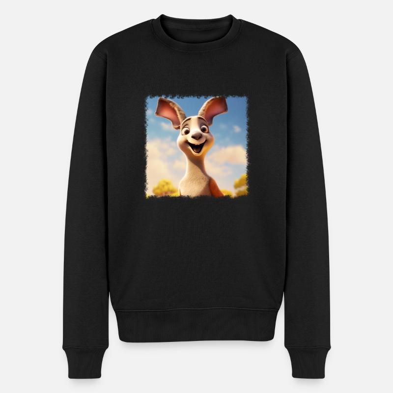süßen Känguru - Männer Premium Bio Pullover - Schwarz
