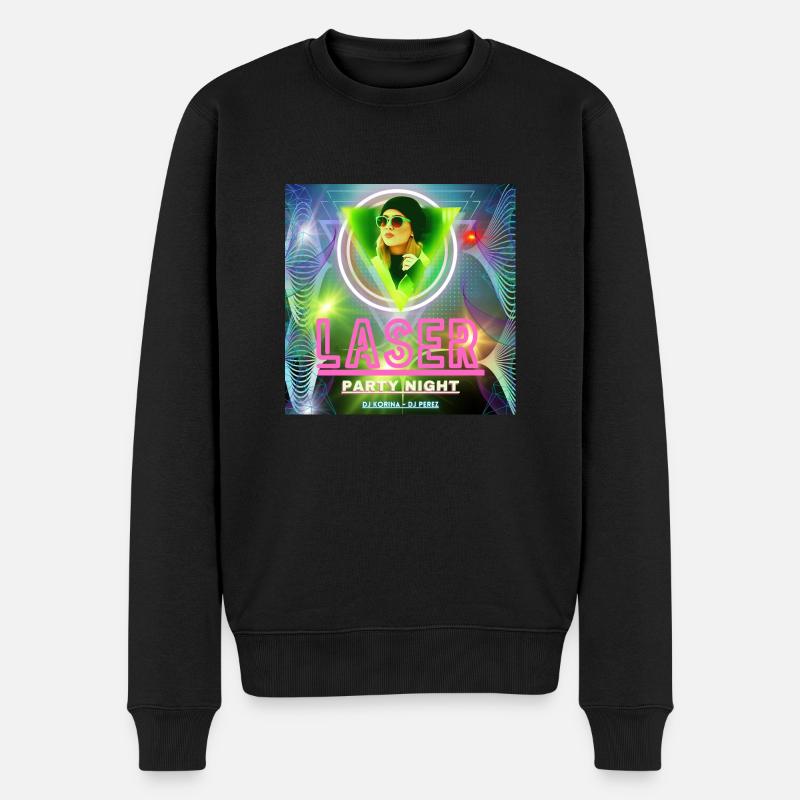 Laser Party Night - Männer Premium Bio Pullover - Schwarz