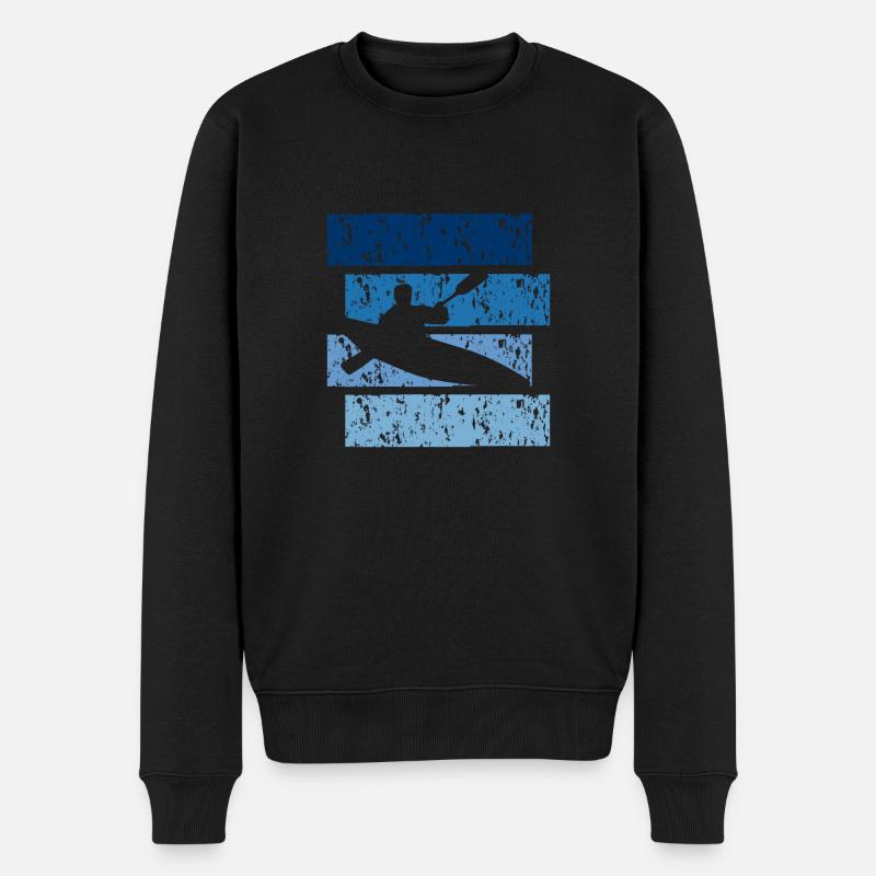 Vintage Geschenk Kajak - Männer Premium Bio Pullover - Schwarz