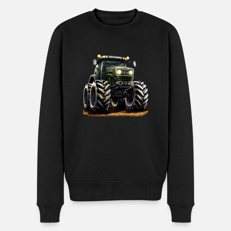 Traktoren werden immer größer - Männer Premium Bio Pullover - Schwarz