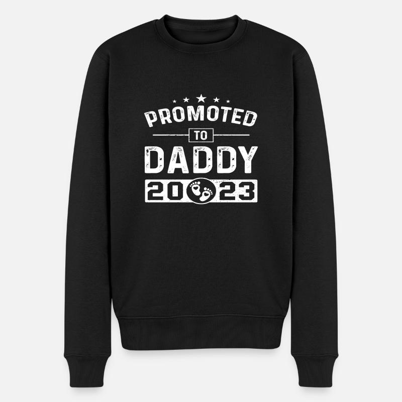 Promoted to Daddy 2023 - Männer Premium Bio Pullover - Schwarz