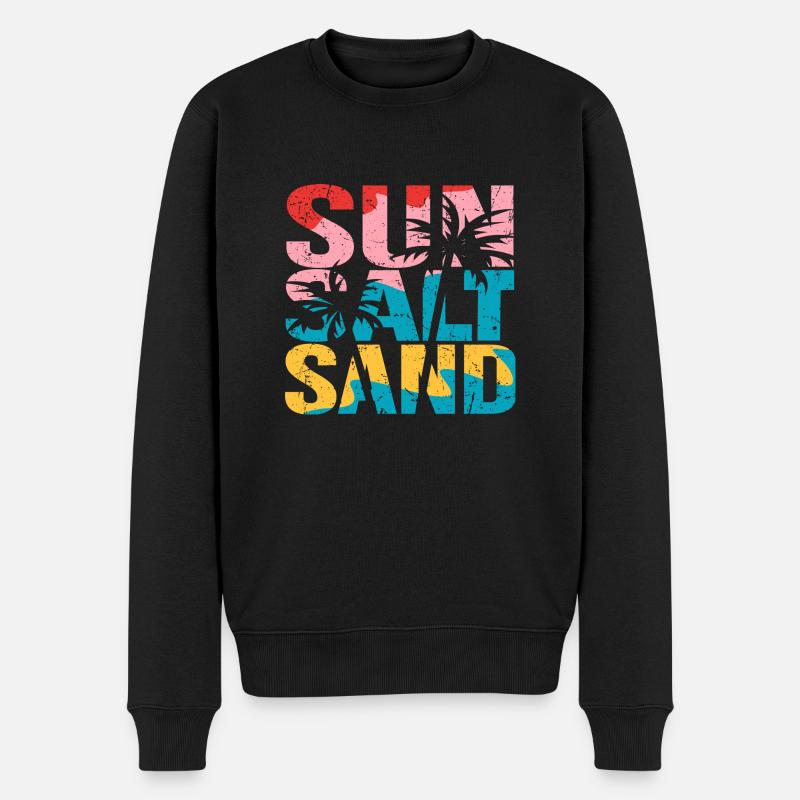 SUN SALT SAND - Männer Premium Bio Pullover - Schwarz