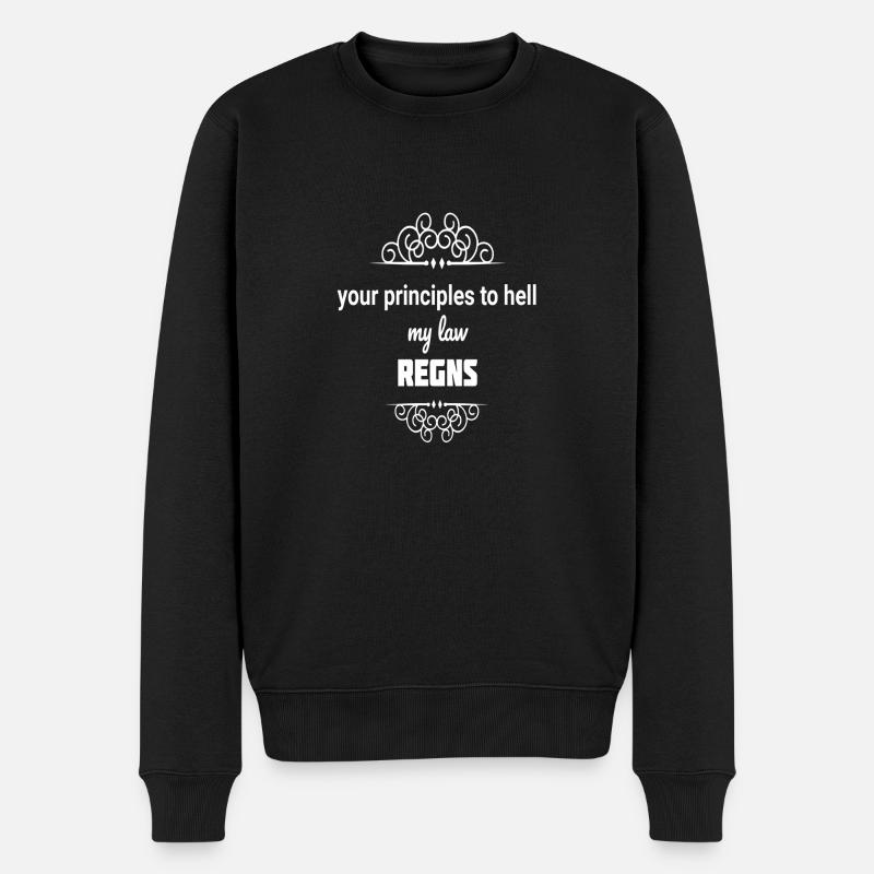 Mein Gesetz regns. Mein Gesetz regiert. - Männer Premium Bio Pullover - Schwarz