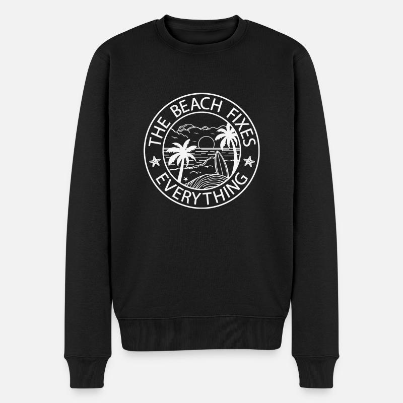 La plage répare tout - Pull Premium bio Homme - noir