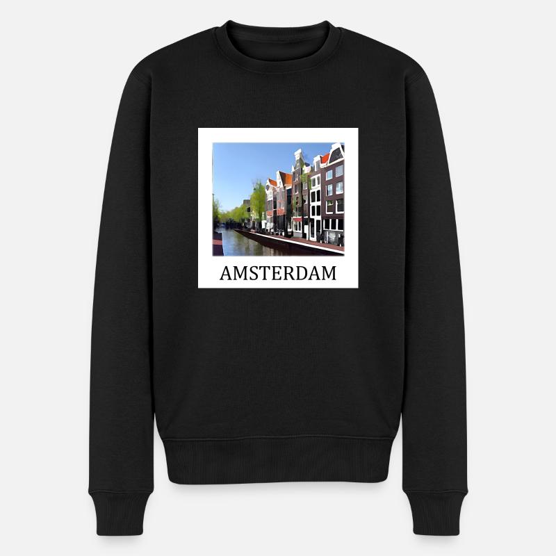 Amsterdam - Pull Premium bio Homme - noir