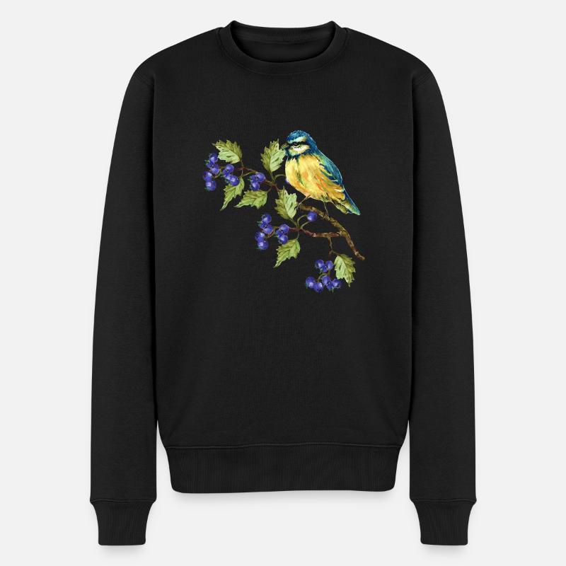 Oiseau coloré - Pull Premium bio Homme - noir