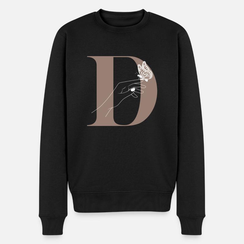 lettre d papillon magique - Pull Premium bio Homme - noir