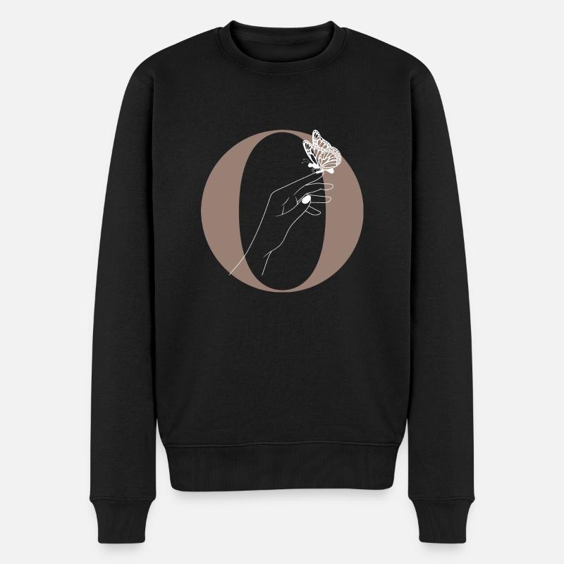 lettre o papillon magique - Pull Premium bio Homme - noir
