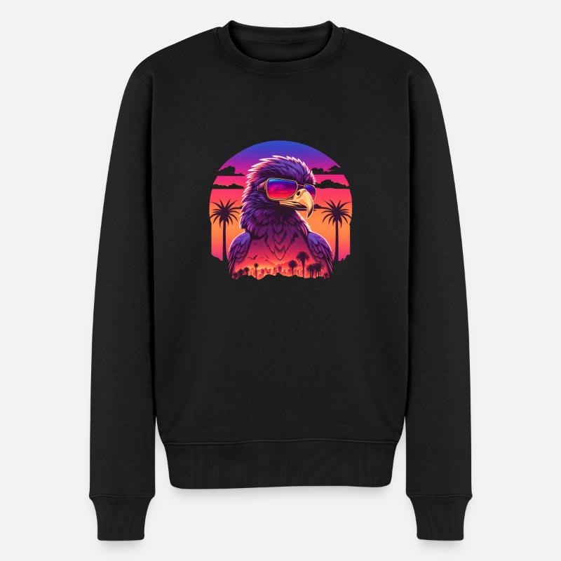 Synthwave eagle - Men's Premium Organic Jumper - black
