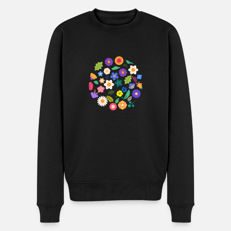 fleurs sauvages-idée cadeau - Pull Premium bio Homme - noir