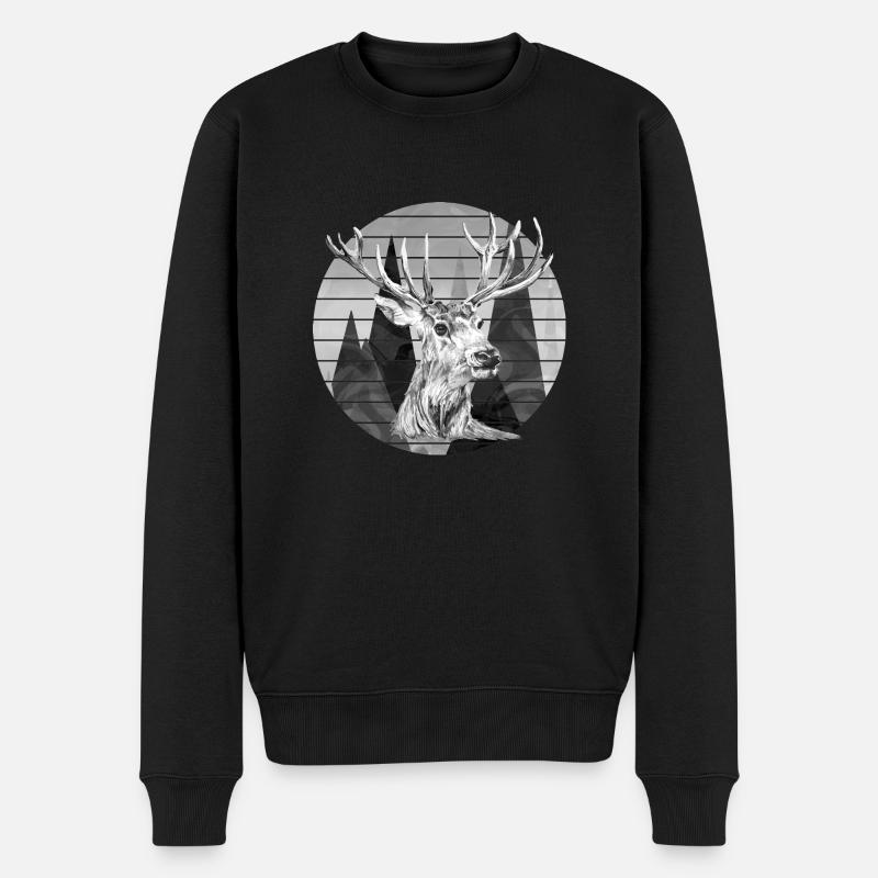 Cerf - Pull Premium bio Homme - noir