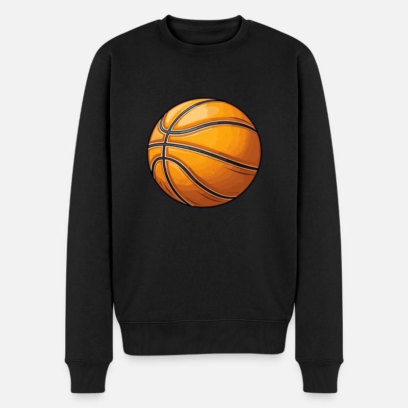 Basketball im Vektorgrafik-Stil - Männer Premium Bio Pullover - Schwarz