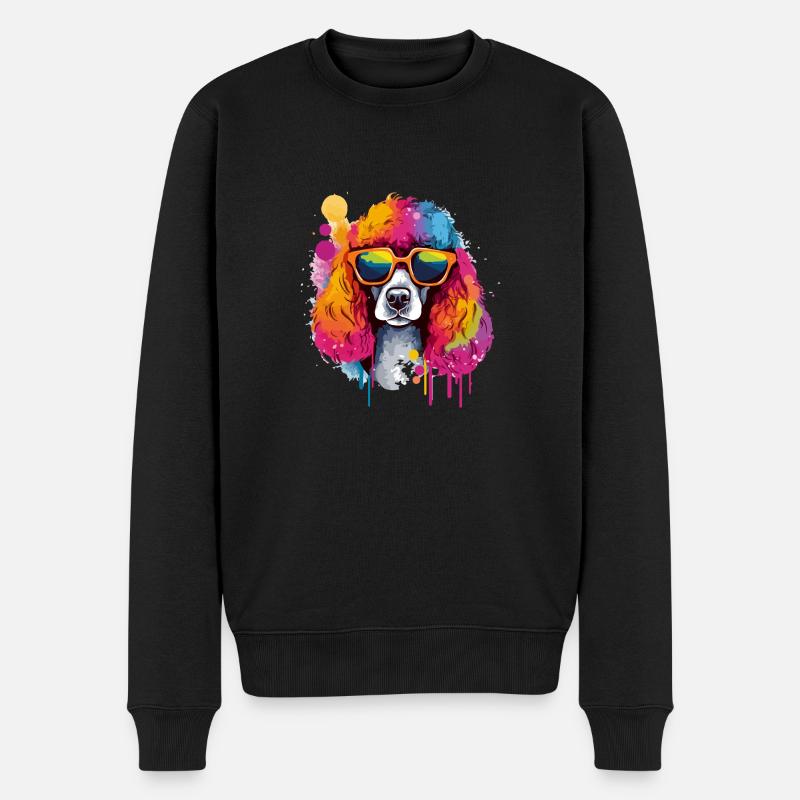 Milo, der bebrillte Cocker Spaniel - Männer Premium Bio Pullover - Schwarz