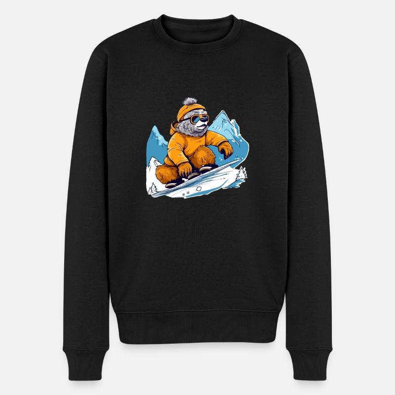 Kiki au snowboard - Pull Premium bio Homme - noir