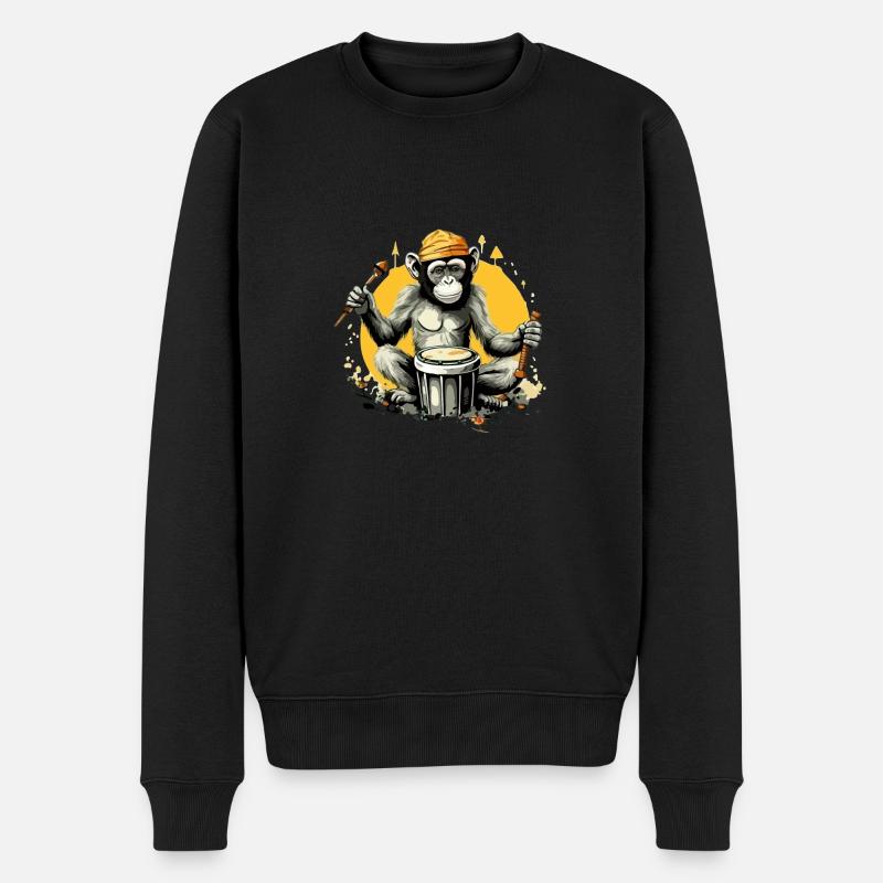 Ziko le singe musicien - Pull Premium bio Homme - noir