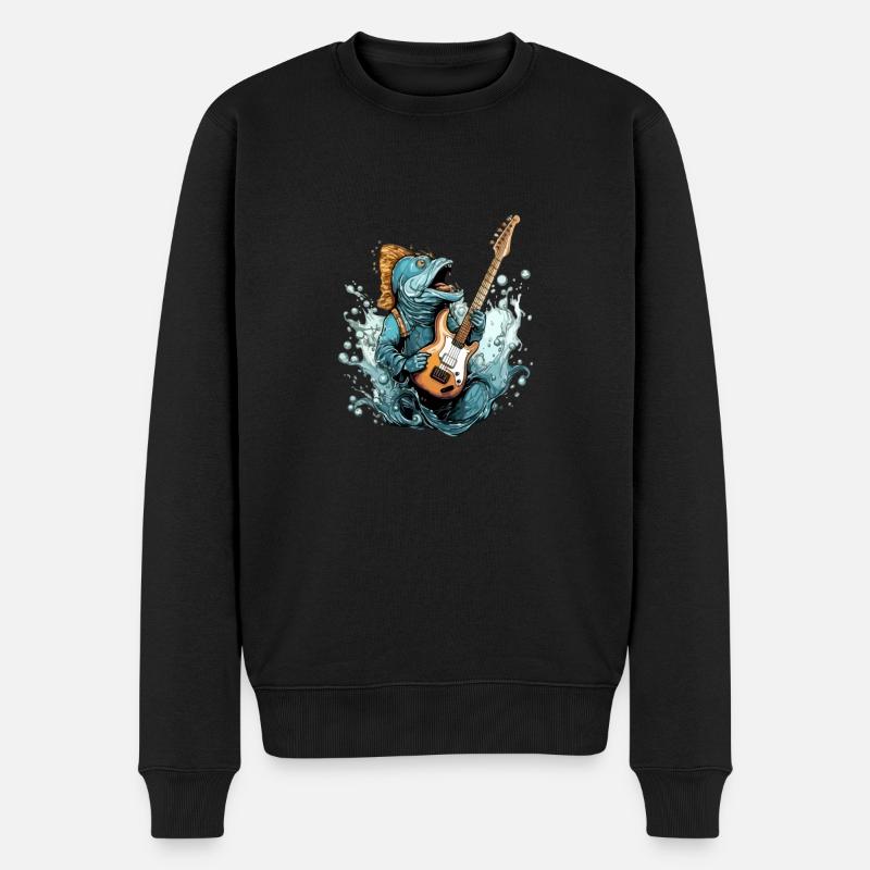 Zazo le poisson guitariste - Pull Premium bio Homme - noir