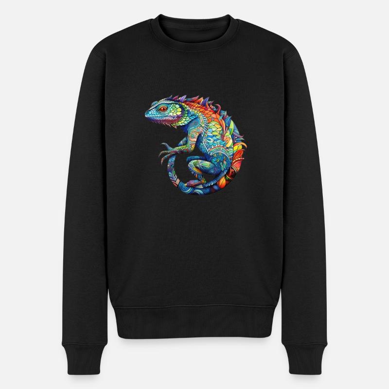 lizzard_art - Männer Premium Bio Pullover - Schwarz