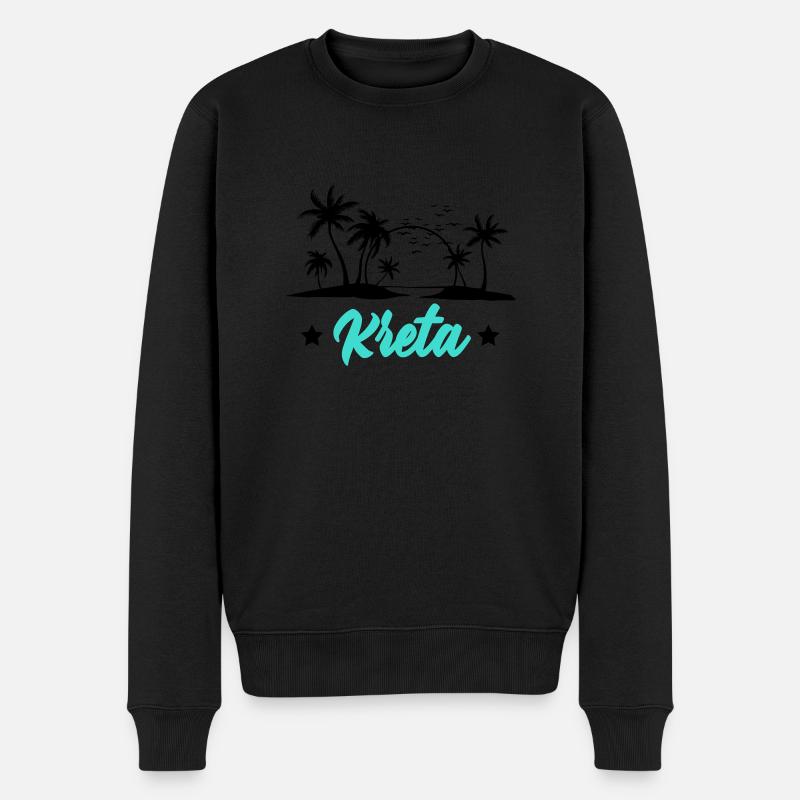 kreta - Männer Premium Bio Pullover - Schwarz