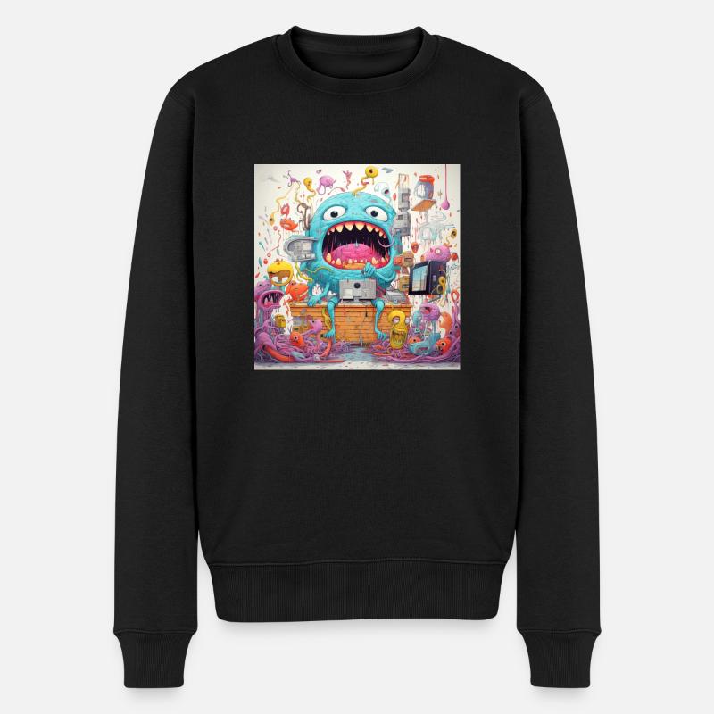 Monster Doodle 3 - Pull Premium bio Homme - noir