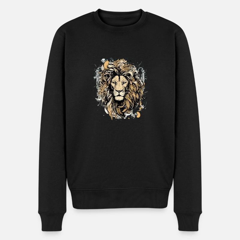 Grik le lion - Pull Premium bio Homme - noir