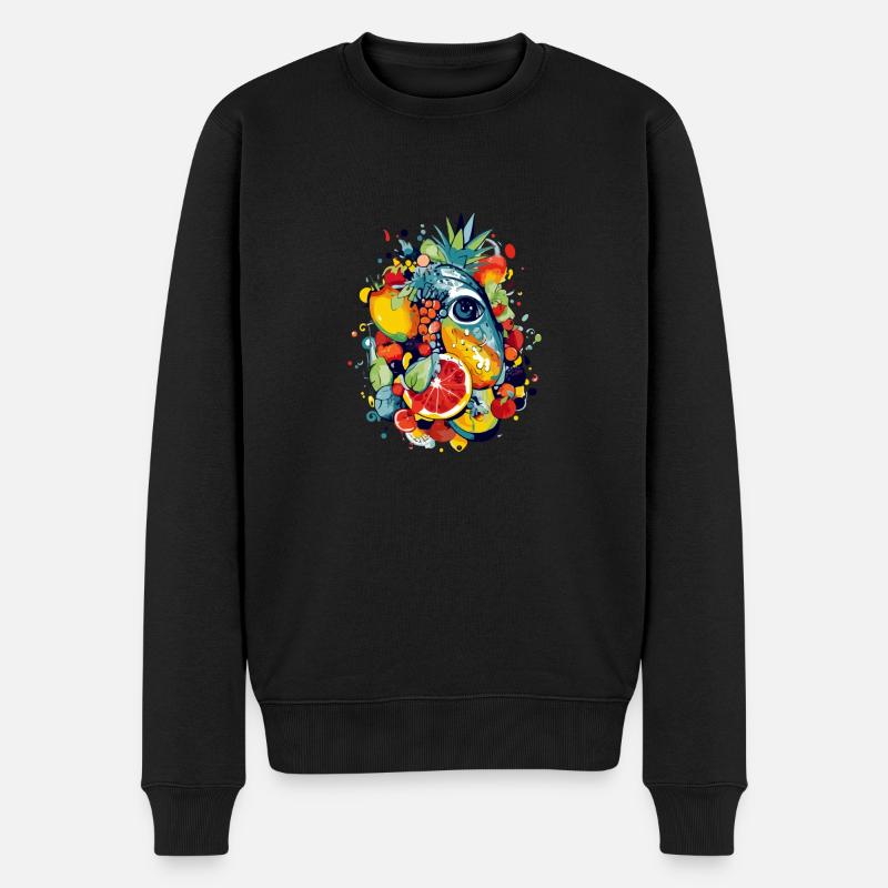 Der Fruchtzyklop - Männer Premium Bio Pullover - Schwarz