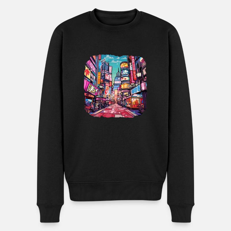 China - Männer Premium Bio Pullover - Schwarz