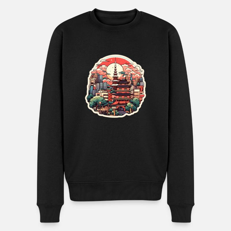 China - Männer Premium Bio Pullover - Schwarz