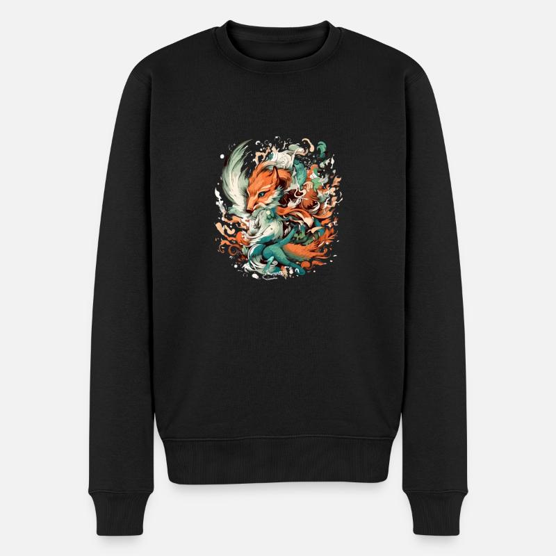Kigo le renard phoenix - Pull Premium bio Homme - noir