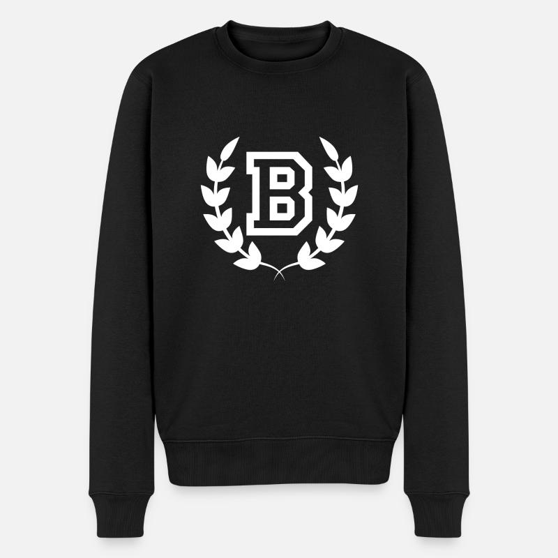 Buchstabe b sport - Männer Premium Bio Pullover - Schwarz