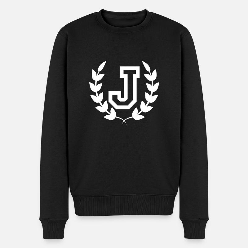 Buchstabe j sport - Männer Premium Bio Pullover - Schwarz