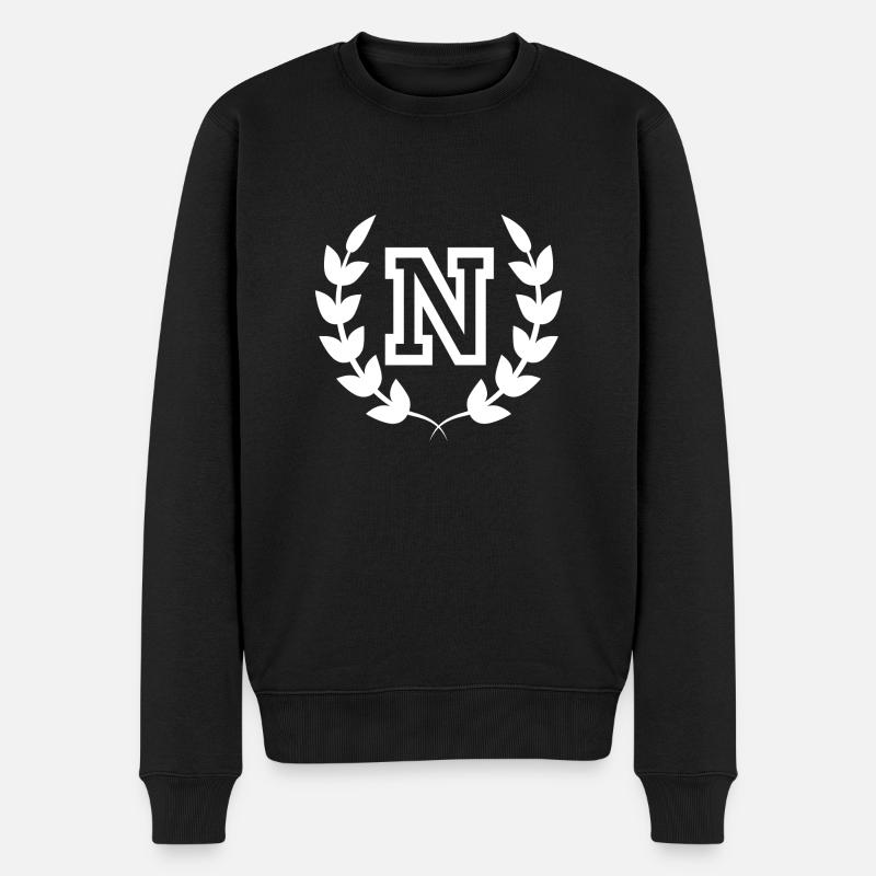 Buchstabe n Sport - Männer Premium Bio Pullover - Schwarz