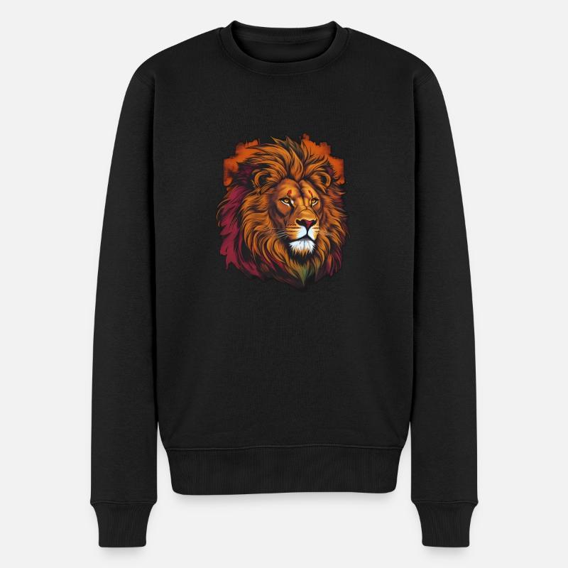 Beautiful Lion - Männer Premium Bio Pullover - Schwarz