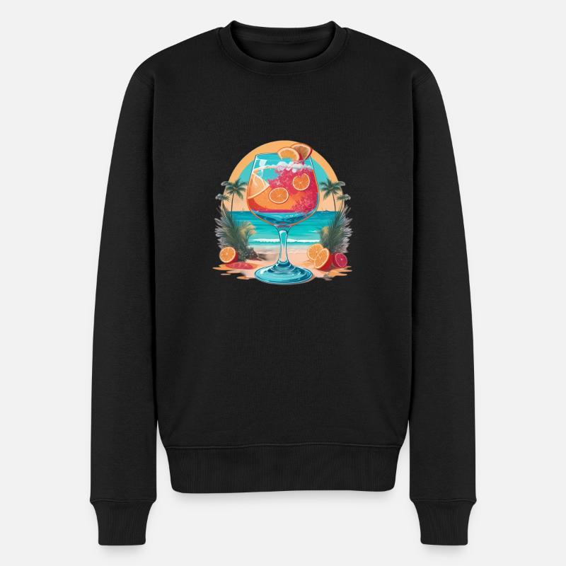 Strand Sommer Cocktail - Männer Premium Bio Pullover - Schwarz