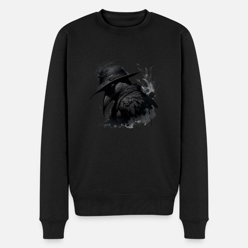 Pestdoktor Krähe - Männer Premium Bio Pullover - Schwarz