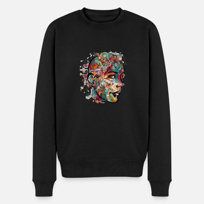 Le visage fleuri - Pull Premium bio Homme - noir