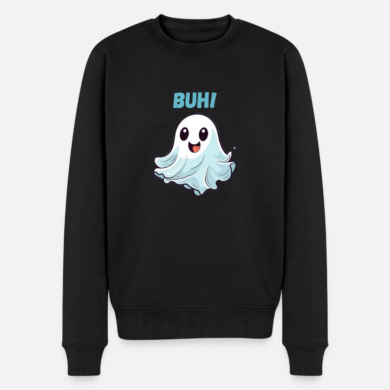 Gespenst - Männer Premium Bio Pullover - Schwarz