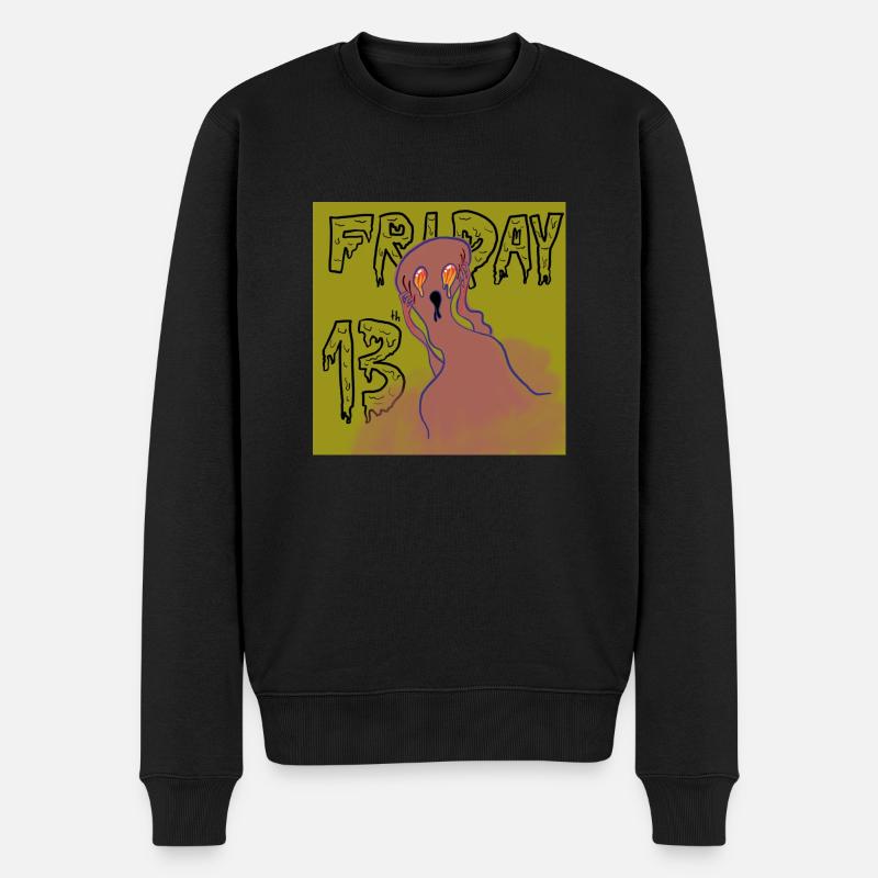 Fantôme effrayé le vendredi 13 - Pull Premium bio Homme - noir