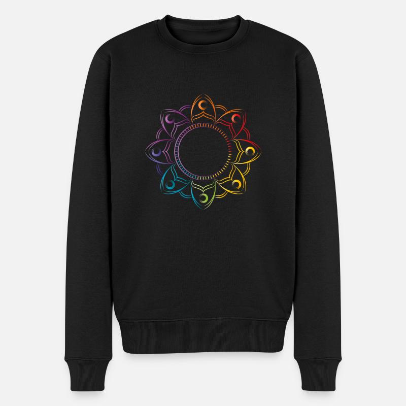 mandala chakra - Männer Premium Bio Pullover - Schwarz