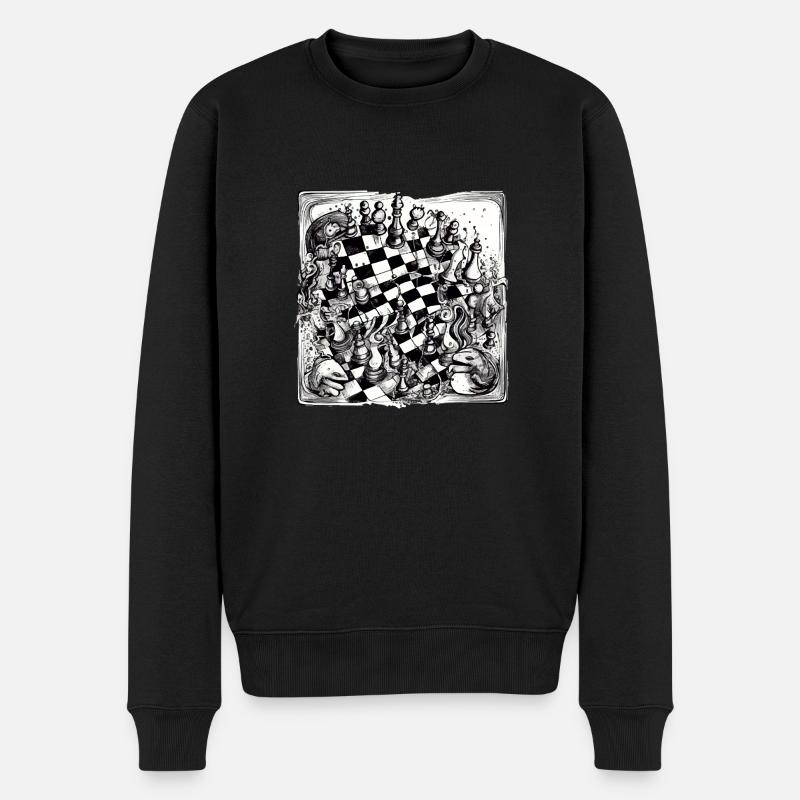 Abstraction échiquéenne n°2 - Pull Premium bio Homme - noir