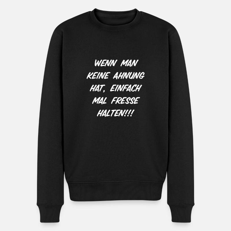 T-Shirt "fresse halten" - Männer Premium Bio Pullover - Schwarz